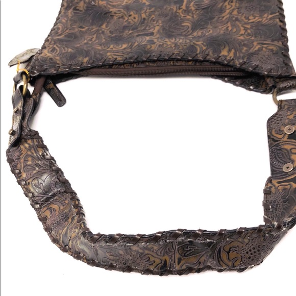 🔸Brown Embroidered Shoulder Purse - Picture 3 of 4